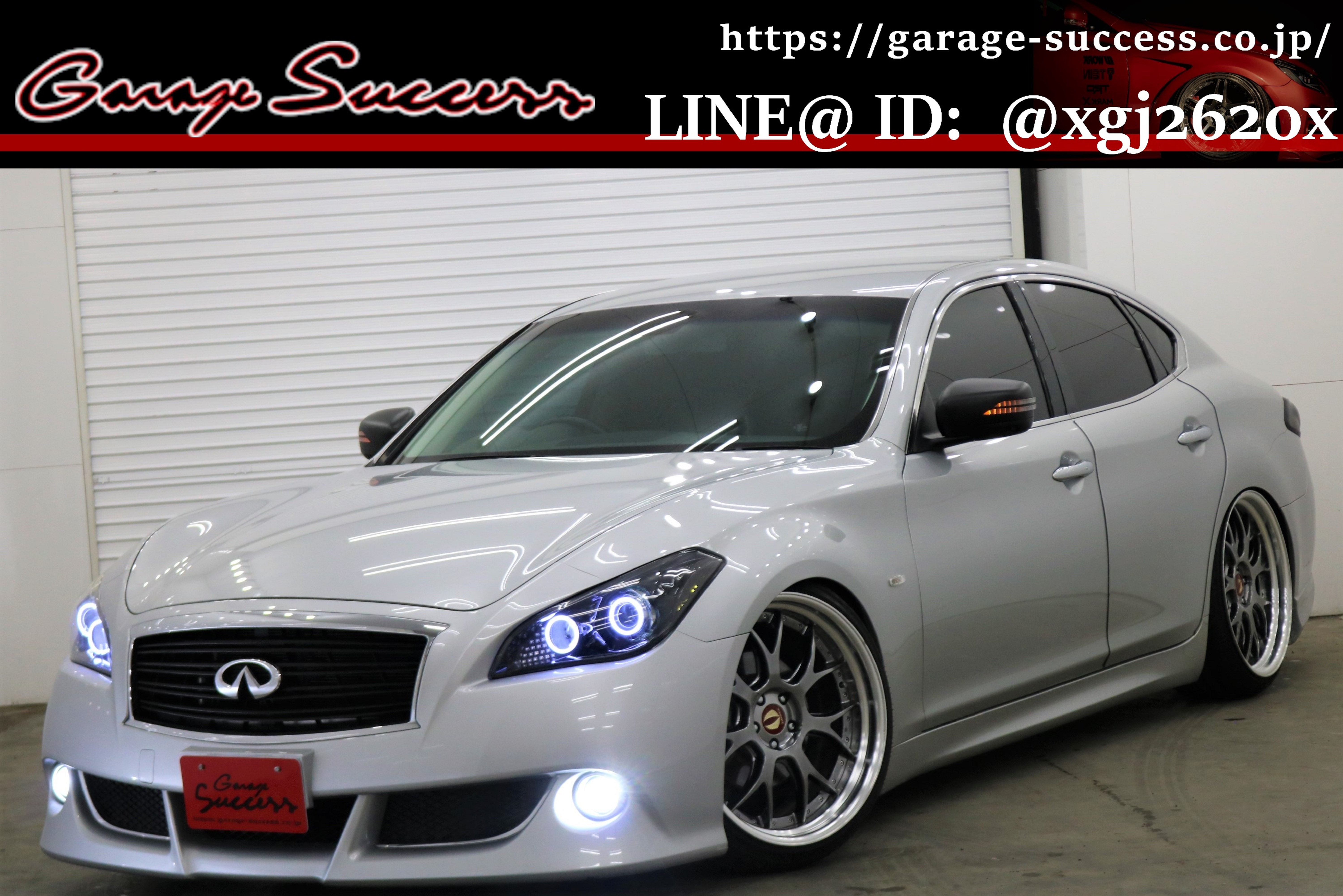 ニッサン　ステージア　前期ヘッドライト イカリングブルー&ホワイト d-607-5-c34stazia-kouki-ikaLED